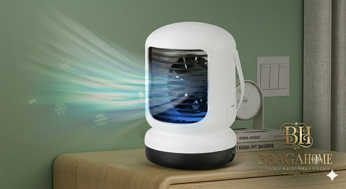 ❄️🔥 MINI AR CONDICIONADO PORTÁTIL USB 4 EM 1 – REFRIGERADOR, VENTOINHA, HUMIDIFICADOR E LUZ LED
