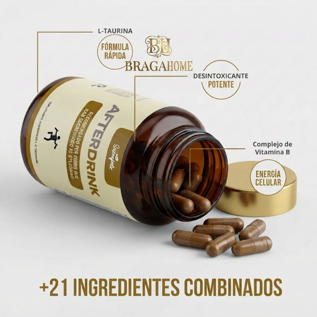 Supafutz AFTERDRINK / Comprimidos de Recuperação, Suplemento Antes e Depois de Beber com Suporte Hepático para Manhãs Melhores