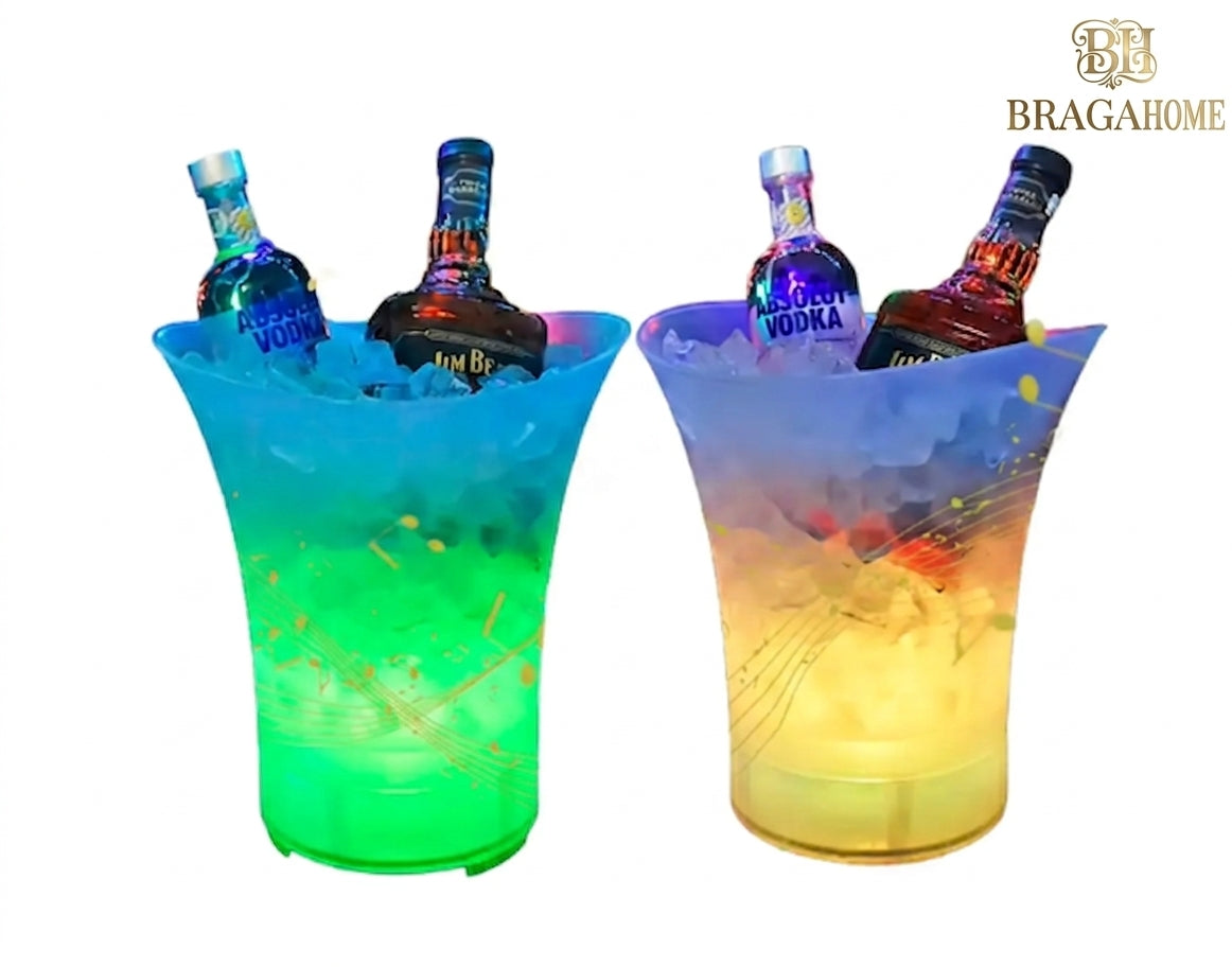 Balde de Gelo Grande com Coluna e Luzes LED (5L)
