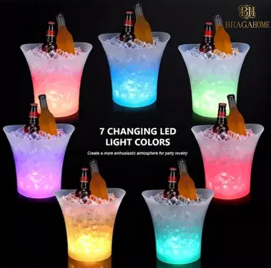 Balde de Gelo Grande com Coluna e Luzes LED (5L)