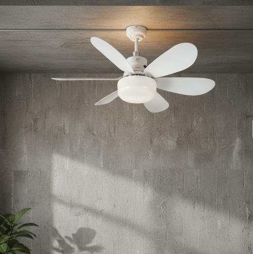 Ventoinha de Teto LED com Pás Retráteis e Comando